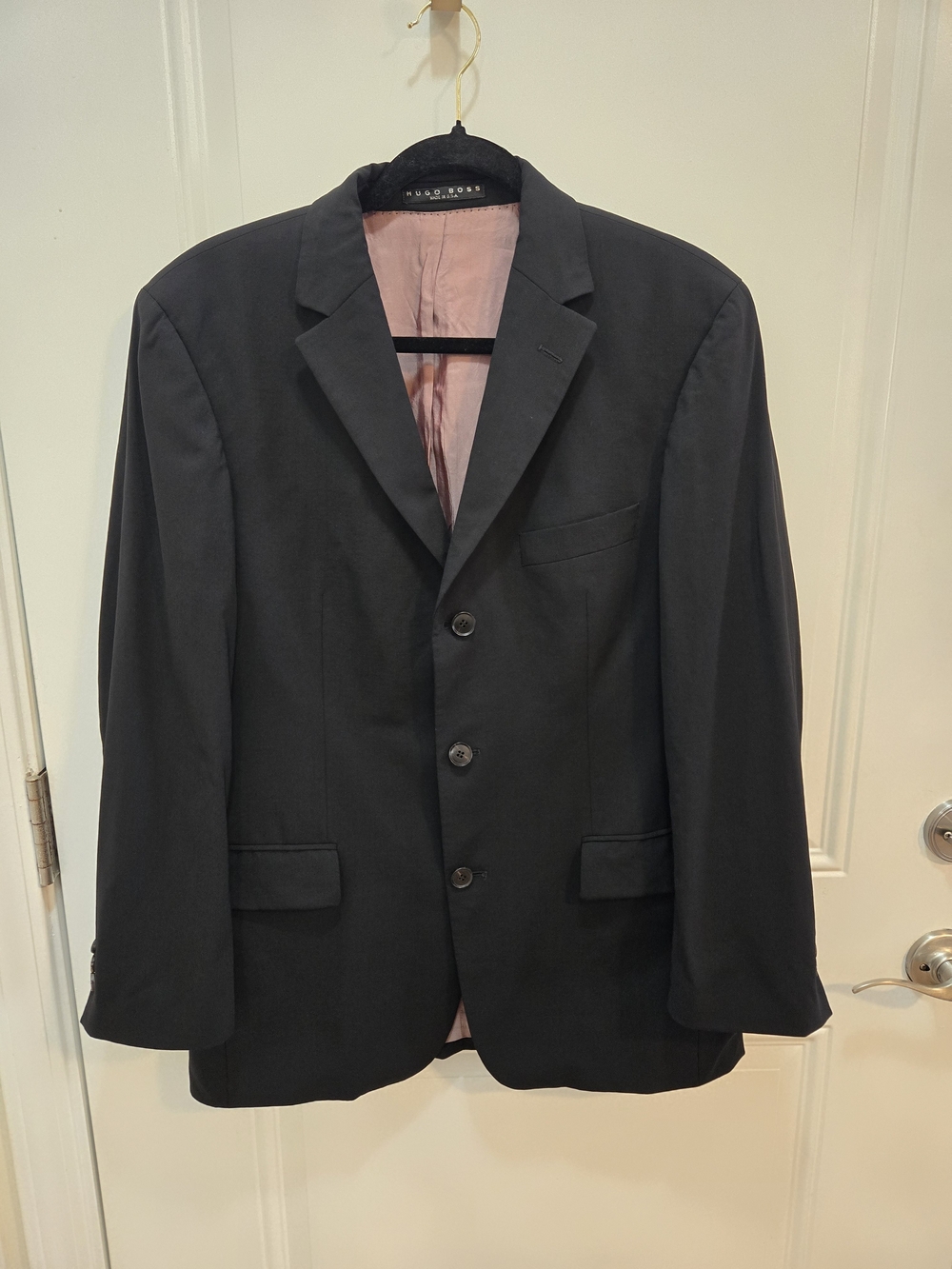 Hugo Boss Mens Virgin Wool Blazer Jacket Sport Coat Navy Blue Size 38R